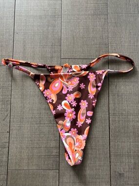4 for $25- NWOT- Skinnydip Floral Paisley High Cut Thong Bikini Bottoms